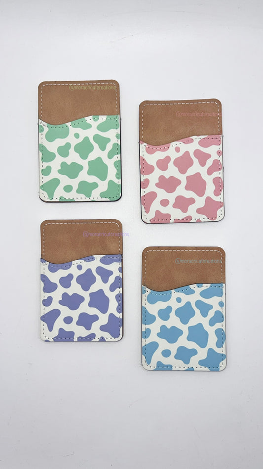 Cow print card holders