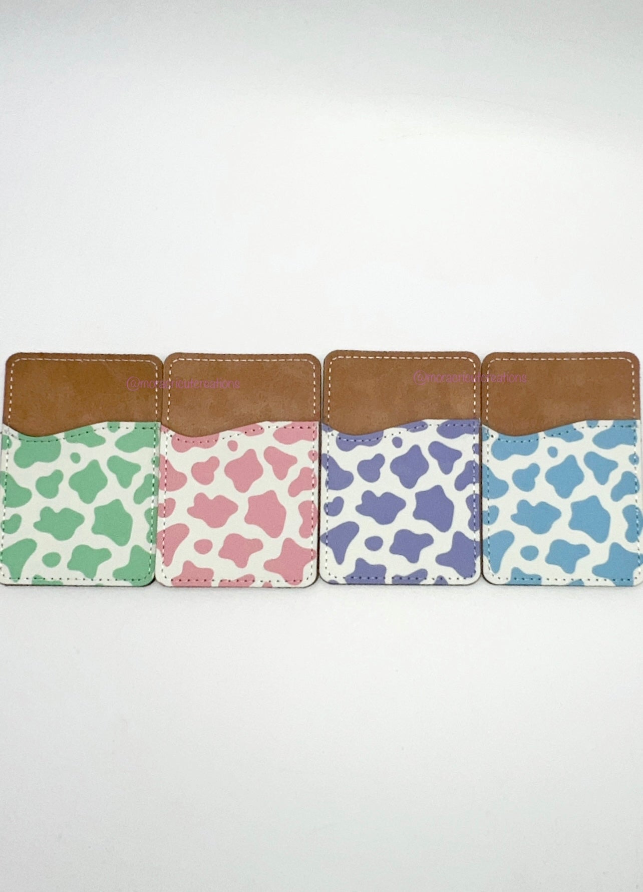 Cow print card holders