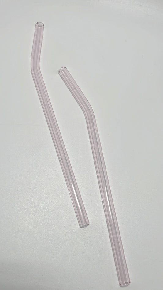 Pink glass straws