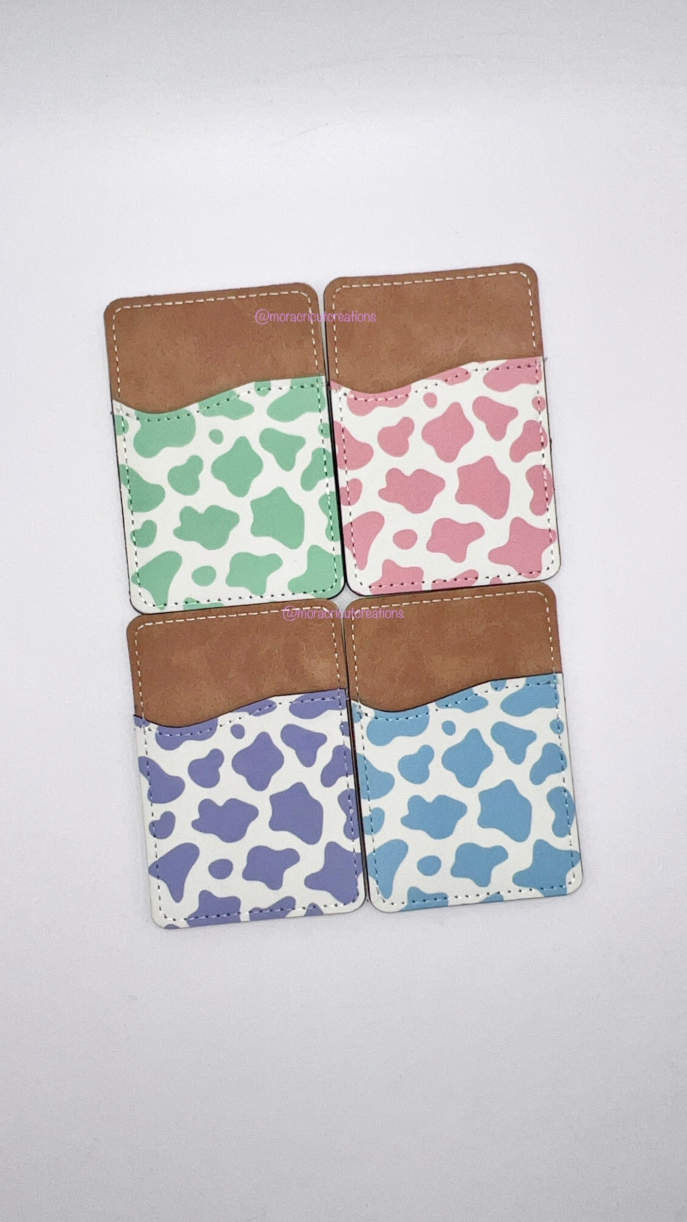 Cow print card holders