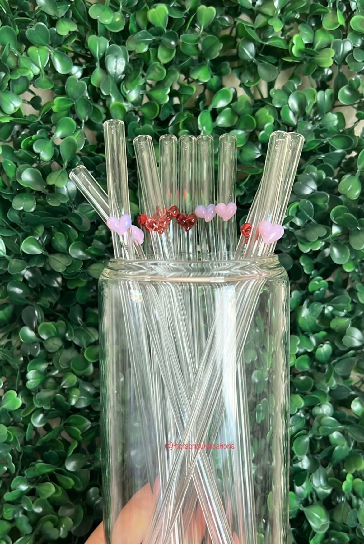 Heart glass straws, glass straws for Libbey cans, heart shaped straws, heart straws, cute straws, heart, glass straws, reusable glass straw