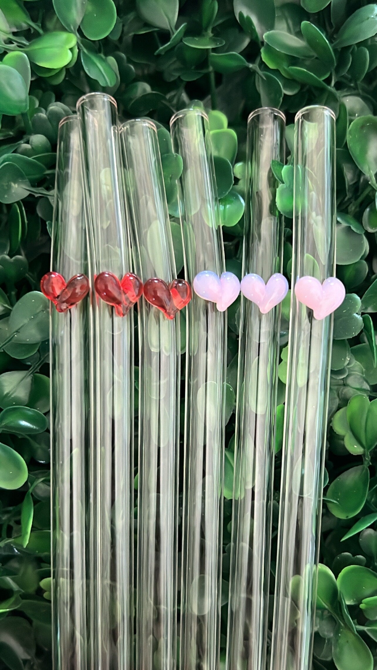 Heart glass straws, glass straws for Libbey cans, heart shaped straws, heart straws, cute straws, heart, glass straws, reusable glass straw